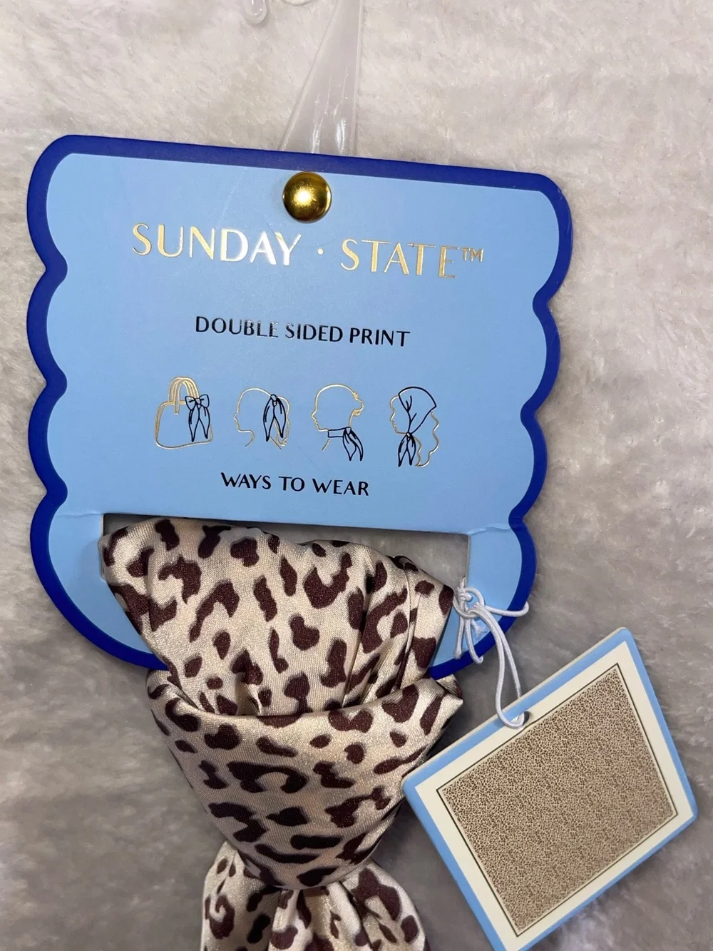 Beautiful Leopard Print Scarf - Cream and Brown NWT